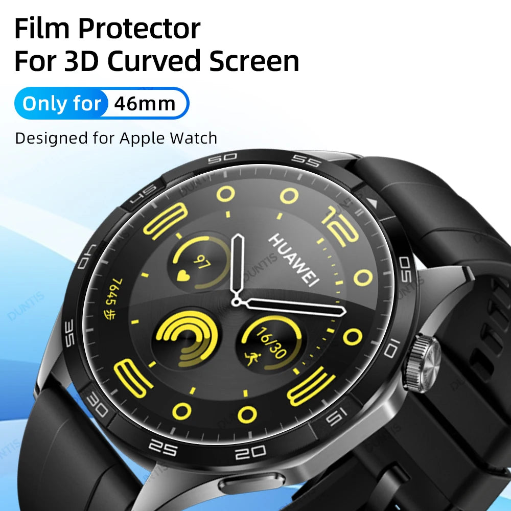 Screen Protector for Huawei Watch GT 4 GT4 46mm 3D Curved Screen Protector Ultra-HD Full Coverage Protective Film Accessories