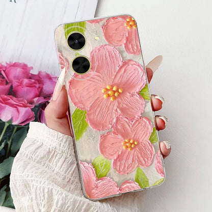 For Cover Xiaomi Redmi A5 4G / Poco C71 Phone Case Colorful Flower Butterfly Love Heart Lxuru Women Fashion Soft Clear Silicone