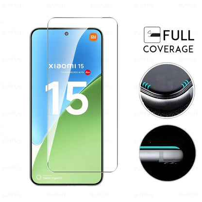 4Pcs Tempered Glass For Xiaomi 15 Cover Screen Protector Xiaomi Mi 15 Fingerprint Unlock Glass Xiaomi15 5G Global Case Friendly