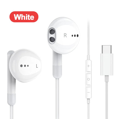 Type-C Wired Headphones  For Samsung Galaxy S24 S23 S22 3.5MM in-Ear Headphone A53 A52 Note 20 USB-C Earphone  HiFi Bass Stereo