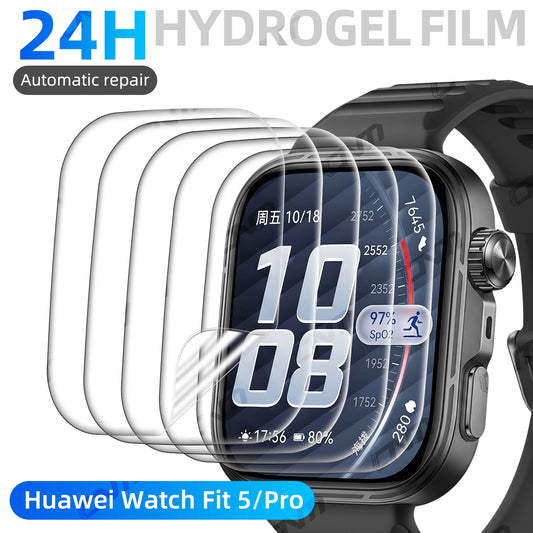 Soft Protection Film For Huawei Watch Fit 5/5 Pro Screen Protector Clear Hd Flexible Anti-Scratch Film Accessories (Not Glass)