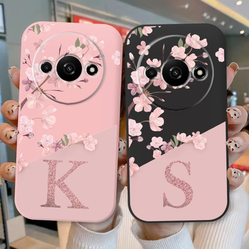 Letter Flower Phone Case For Redmi A3 4G Shockproof TPU Bumper Soft Silicone Cover For Xiaomi RedmiA3 Shell A 3 6.71" Fundas