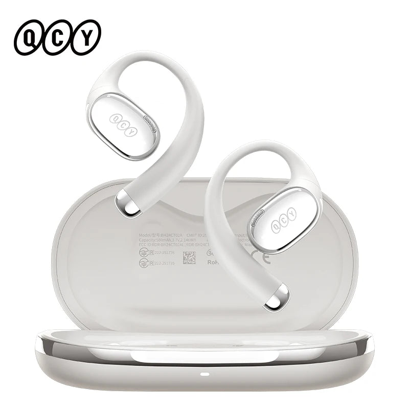 QCY Crossky R70 CT02 Open-Ear Wireless Earphones Bluetooth 6.0 Hi-Res LDAC EarHooks Headphones Wireless Charging Earbuds 52Hrs