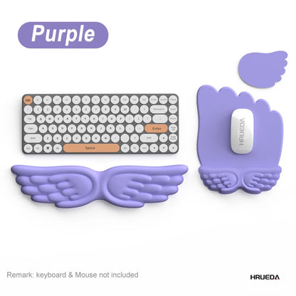 Mousepad Ergonomic Angel Keyboard Wrist Rest and Mouse Pad Set Reduce Wrist Pain for Office and Gaming Use
