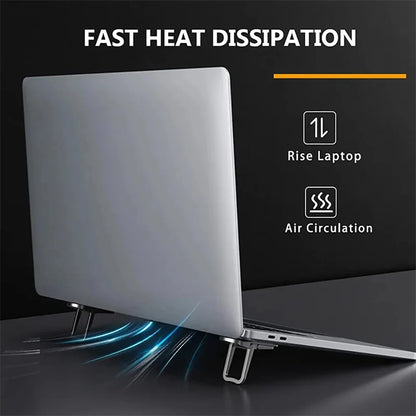 2Pcs Mini Foldable Laptop Stand Self-Adhesive Portable Keyboard Riser with 2 Adjustable Angles for MacBook Notebook Cooling