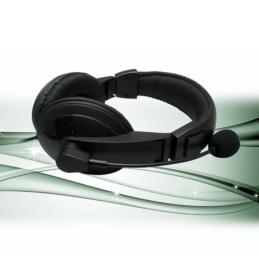 KEBIDUMEI 3.5mm Wired Headsets Over-Ear Headphones With Mic Noise Cancelling Adjustable Headband For Call Center School Students