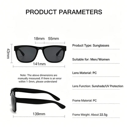New big box retro square sunglasses fashion sunglasses riding fashion classic men and women big box sunglasses gift gift fishing