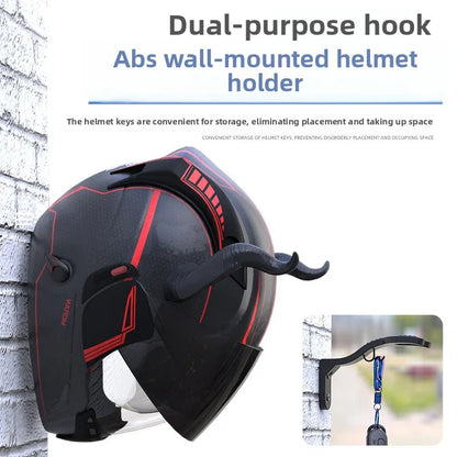 Motorcycle Helmet Hook Racks Kitchen Cabinet Shelf Wall Mount Hook Multipurpose Display Hanger Stand Wall-Mounted Storage Holder