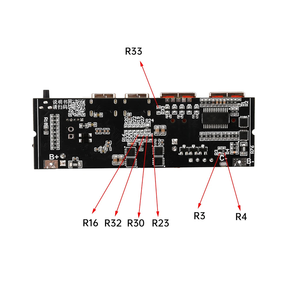 QC3.0 PD2.0 LED 4 Port USB 3S 4S 5S 65W 100W Micro/Type-C USB Mobile Power Bank 18650 Charging Module Circuit Protection