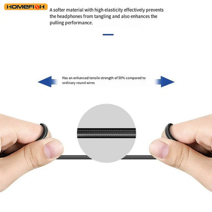 HOMEFISH USB-C Wired Earbuds In-Ear Headphones with Mic HiFi Stereo Sound Tangle-Free Braided Cable Type-c,3.5mm 2skus