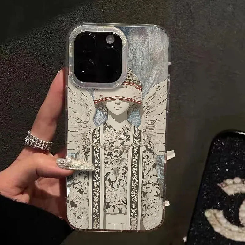 Luxury Black&White Sun Phone Case For iPhone 16 15 14 13 12 11 Pro Max 16E XS X XR 7 8 Plus SE2 Cover Shockproof Cover