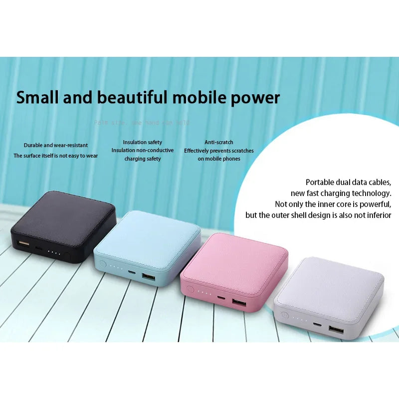 20000mAh Mini Power Bank Large-capacity Phone External Backup Battery Pack Fast Charging Powerbank for IPhone Xiaomi Huawei