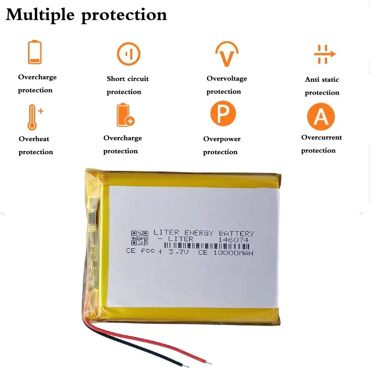 3.7V 10000mAh 146074 Li-polymer Battery 136074 Rechargeable Polymer Lithium Batteries for Power Bank Toy GPS Laptop Lights Diy