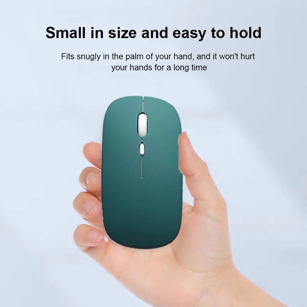Slim Portable Office Mouse Wireless Bluetooth-Compatible 5.0 Silent Ergonomic BT Wireless Mice for Macbook Laptop iPad Tablet