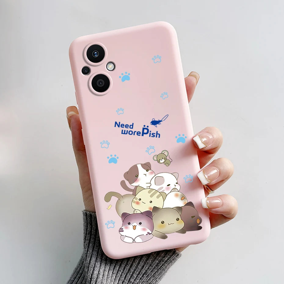 For Oppo Reno7 Z 5G Case Reno 7 8 Lite Bear Cartoon Frog Soft Silicone Phone Case For Oppo Reno 7Z 8Z Reno7Z 5G Back Cover Capa