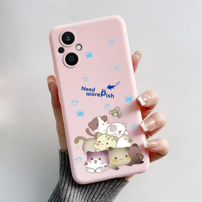 For Oppo Reno7 Z 5G Case Reno 7 8 Lite Bear Cartoon Frog Soft Silicone Phone Case For Oppo Reno 7Z 8Z Reno7Z 5G Back Cover Capa
