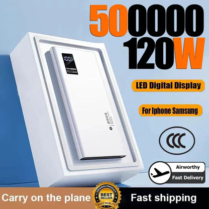 Oneplus 120W 500000mAh Power Bank Digital Display Super Fast Charging Portable With Large Capacity And Super Fast Charging Speed