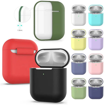 New Ultra Thin Slim Silicone Case Cover Wireless Earphones Pouch Protective Skin Sleeve Protector For Airpods 2