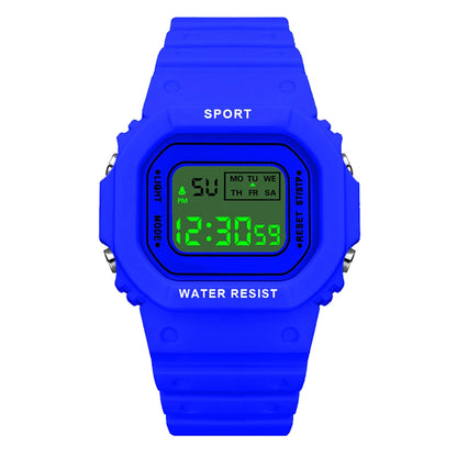 YIKAZE Sports Watch Boys Girls Student LED Electronic Watch Colorful Men Women Square Digital Watches Waterproof Rubber Clock