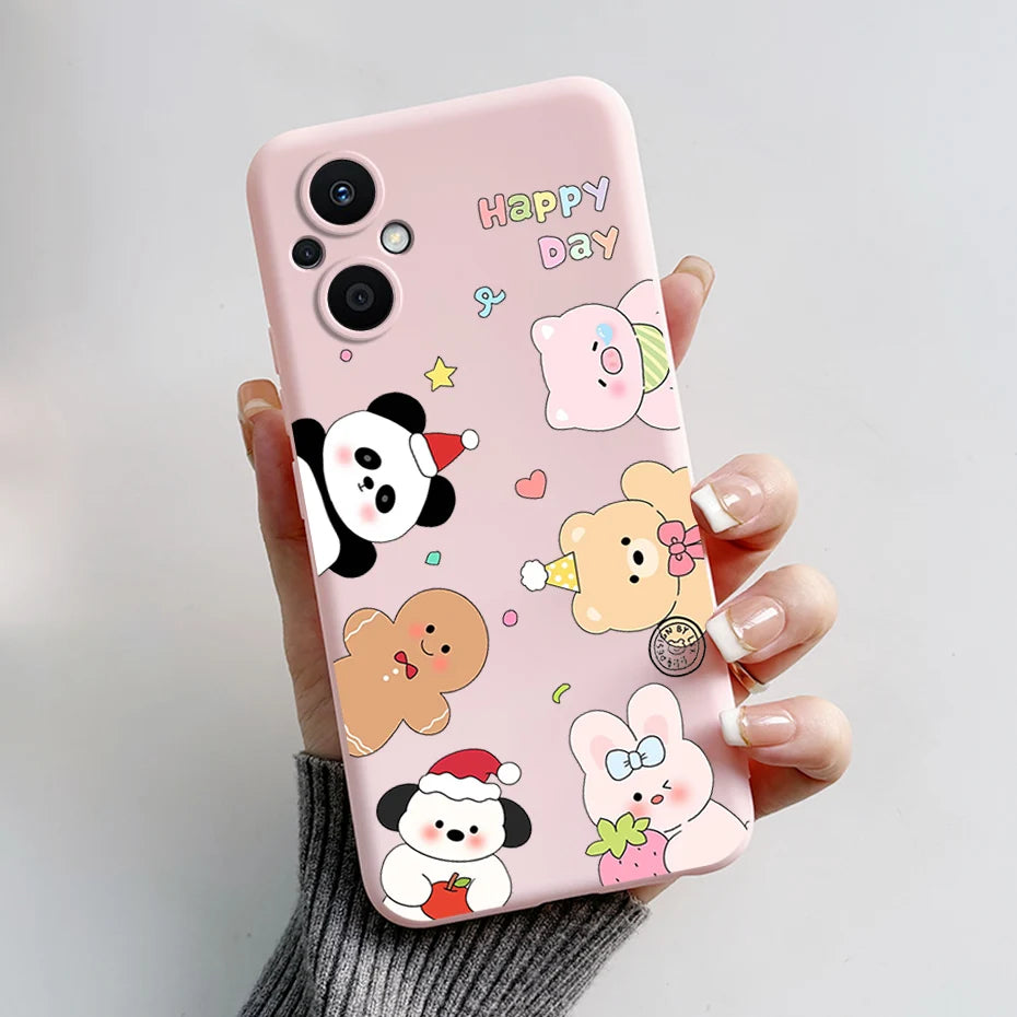 For Oppo Reno7 Z 5G Case Reno 7 8 Lite Bear Cartoon Frog Soft Silicone Phone Case For Oppo Reno 7Z 8Z Reno7Z 5G Back Cover Capa