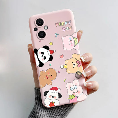 For Oppo Reno7 Z 5G Case Reno 7 8 Lite Bear Cartoon Frog Soft Silicone Phone Case For Oppo Reno 7Z 8Z Reno7Z 5G Back Cover Capa