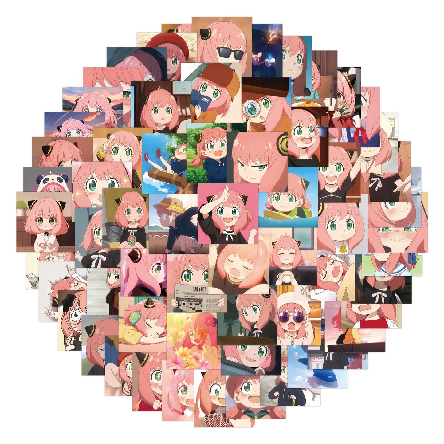 80Pcs Anime SPY×FAMILY Cartoon Stickers Cute Anya Forger Graffiti Sticker Phone Water Bottle Diary Kawaii Decal