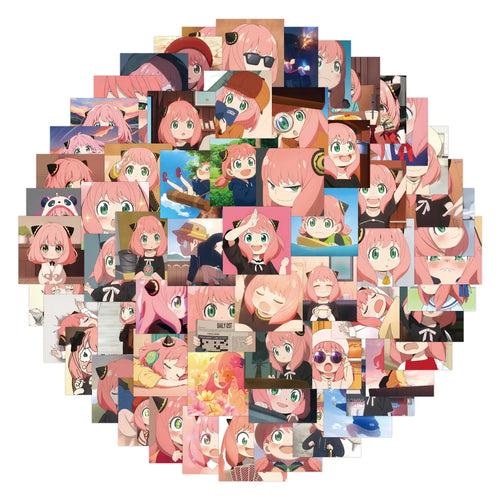 80Pcs Anime SPY×FAMILY Cartoon Stickers Cute Anya Forger Graffiti Sticker Phone Water Bottle Diary Kawaii Decal