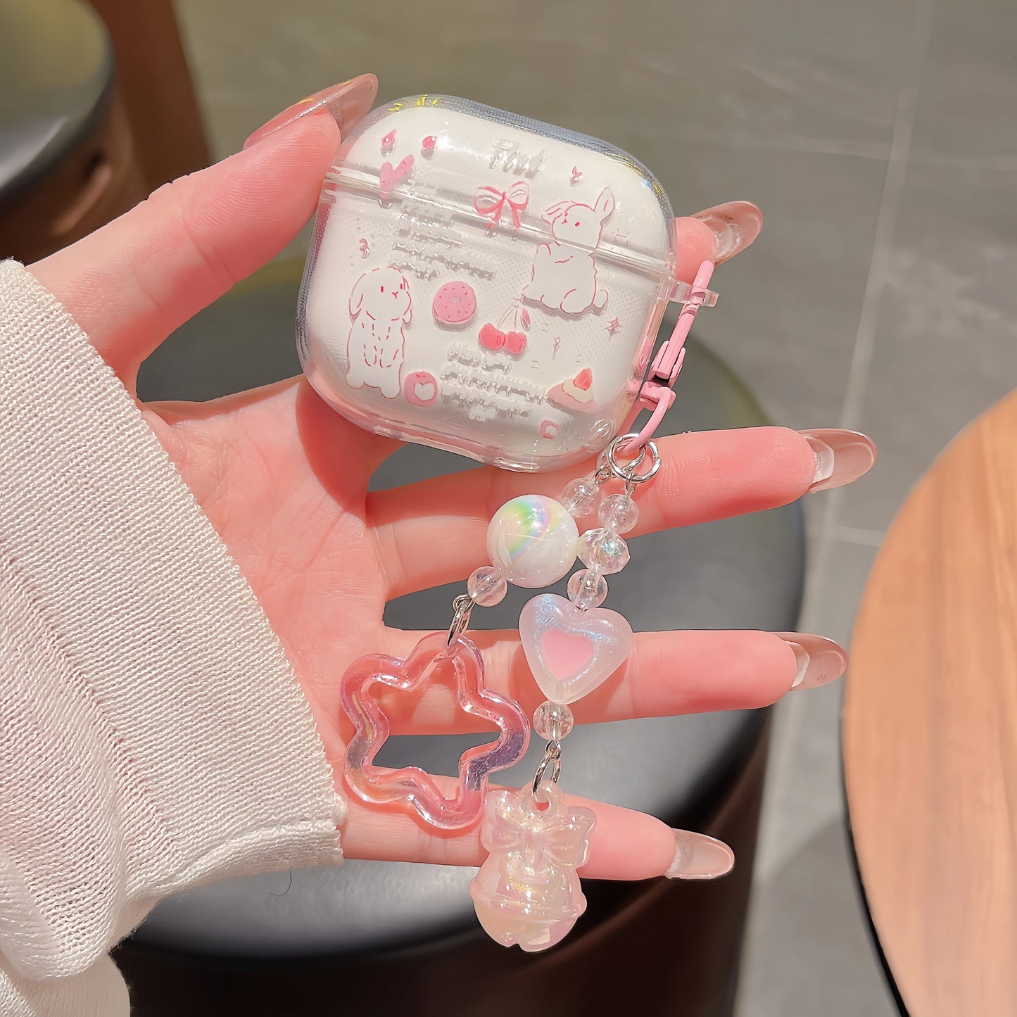 Case For 2025 New AirPods Pro3 4 3 2 1 Pro 2 Case TPU Cute DIY Star Butterfly Flower Dog Earphone Protective Cover With Pendant