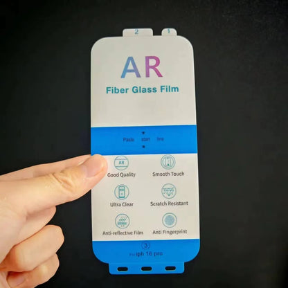 2 Pack AR Anti-Reflection Fiber Film For iPhone 16 Pro Max 15 Pro HD Clear AR Film Screen Protector Bubble-Free Not Glass