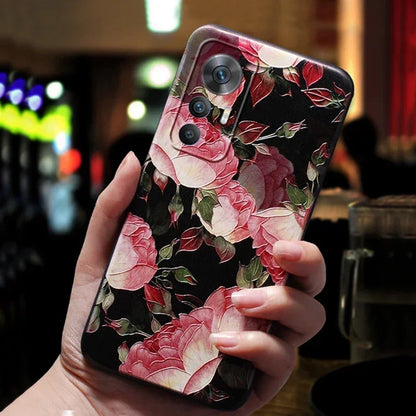 For Funda Xiaomi 12T 11T 13 12 11 T Pro Lite 12X 13Lite 12Lite 11Lite Mi 11 Lite 5G NE Pro Case Cute Soft 3D Rose Phone Cover