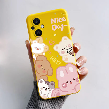 For Oppo Reno7 Z 5G Case Reno 7 8 Lite Bear Cartoon Frog Soft Silicone Phone Case For Oppo Reno 7Z 8Z Reno7Z 5G Back Cover Capa