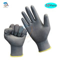 10-50 Pairs of Nylon PU Gloves Safety Work Gloves Repair Special Gloves Palm Coated Gloves Carpenter Repair Worker Supplies