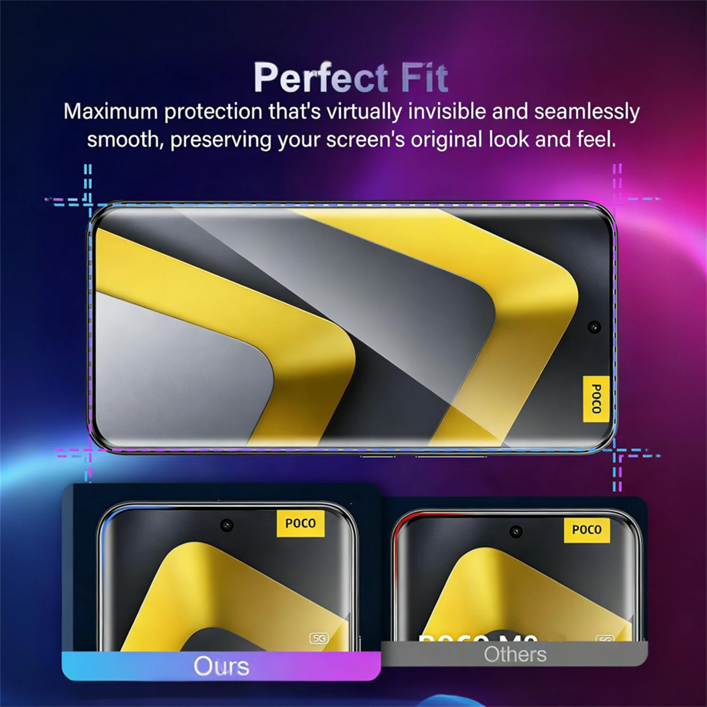For Poco M8 Tempered Glass Screen Protector 6.77inch Full Curved Protective Film