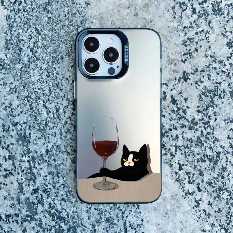 Funny Cat Daily Life Phone Case For iPhone 11 17 12 14 Pro Max Cases 16 13 15 Pro Max 13 Mini 15 Plus Shockproof Laser Covers