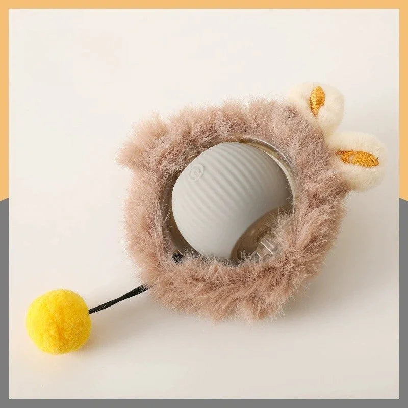 Cat Interactive Ball Toy, Automatic Rolling Ball with Tail, Rechargeable Smart Pet Interactive Toy, Intelligent Mouse for Cat
