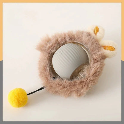 Cat Interactive Ball Toy, Automatic Rolling Ball with Tail, Rechargeable Smart Pet Interactive Toy, Intelligent Mouse for Cat