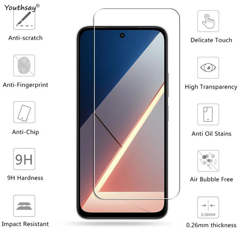 Full Gule Tempered Glass For Poco M7 Screen Glass Poco M7 Screen Protector HD Protctive Phone Camera Lens Film For Poco M7 4G