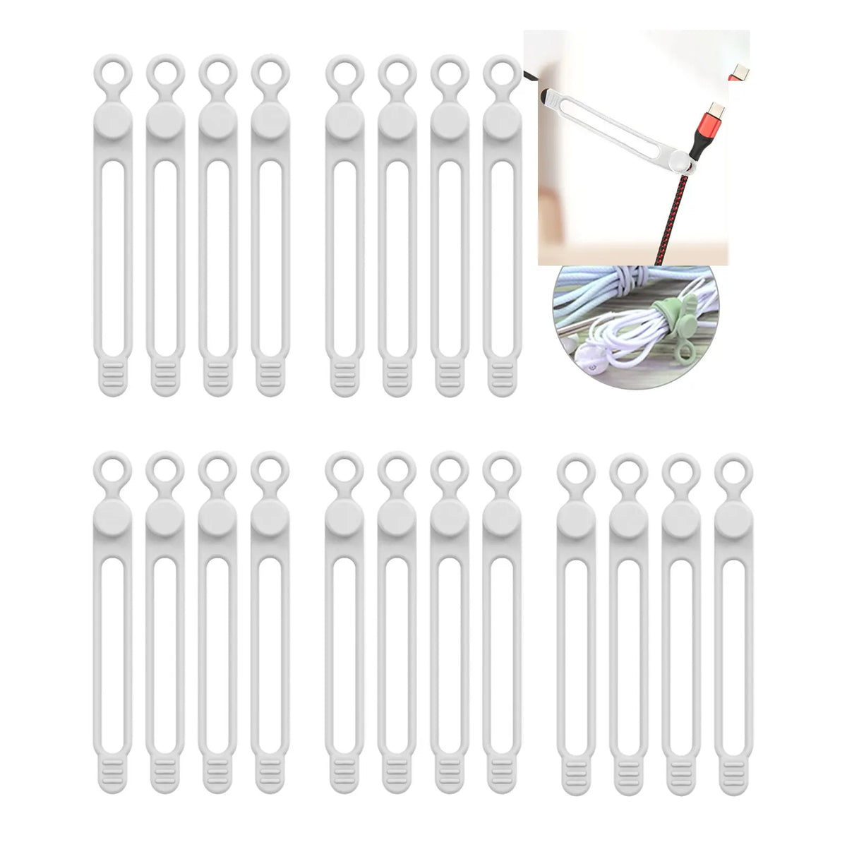Silicone Cable Ties,Cord Organizer,Cable Straps,Reusable Cord Ties,Travel Cable Organizer ,Cute Elastic Tie, Wire Ties