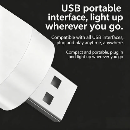 10/1PCS USB Night Light Mini LED Night Light USB Plug Lamp Power Bank Charging USB Book Lights Round Reading Eye Protection Lamp