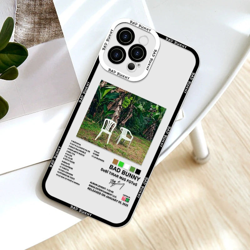 Clear Phone Case for IPhone 16 Pro Max 15 14 13 12 11 Mini X XR XS SE2 7 8 14Plus DTMF Debí Tirar Más Fotos Bad Bunny Soft Cover