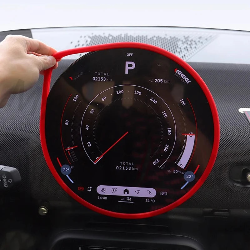 Silicone Central Control Screen Protector Trim Strip For Mini Countryman U25 F65 F66 F67 Cooper S E SE J01 EV Car Accessories