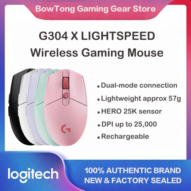 Logitech G304X Wireless Gaming Mouse 57g Lightweight Dual Mode, 6 Programmable Buttons  Long Battery Life for FPS Valorant LOL P
