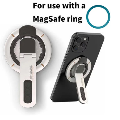 Dual-Sided Magnetic Portable Multi-Function Phone Ring Holder 360° Rotating Desktop Stand Compatible with Multiple Phone Models