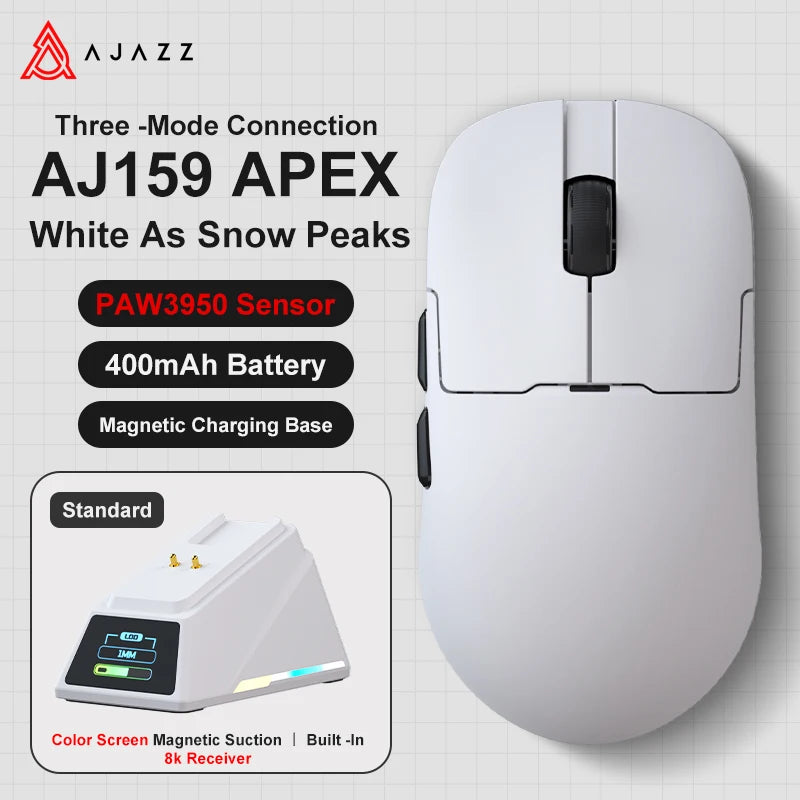 AJAZZ AJ159 APEX Wireless Mouse with RGB Magnetic Charging Base Lightweight Wired Bluetooth Gaming Mouse for PC Laptop