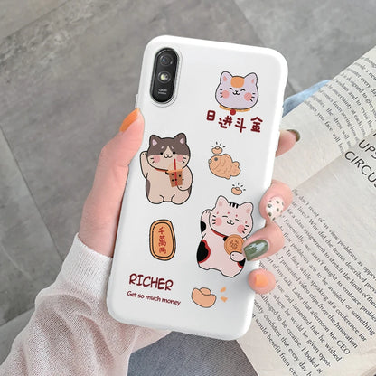 For Redmi 9AT 9A 9at Back Cover Protective Case Soft Silicone Cute Cartoon Cat Frog Funda Phone Case For Xiaomi Redmi 9C 13C 14C