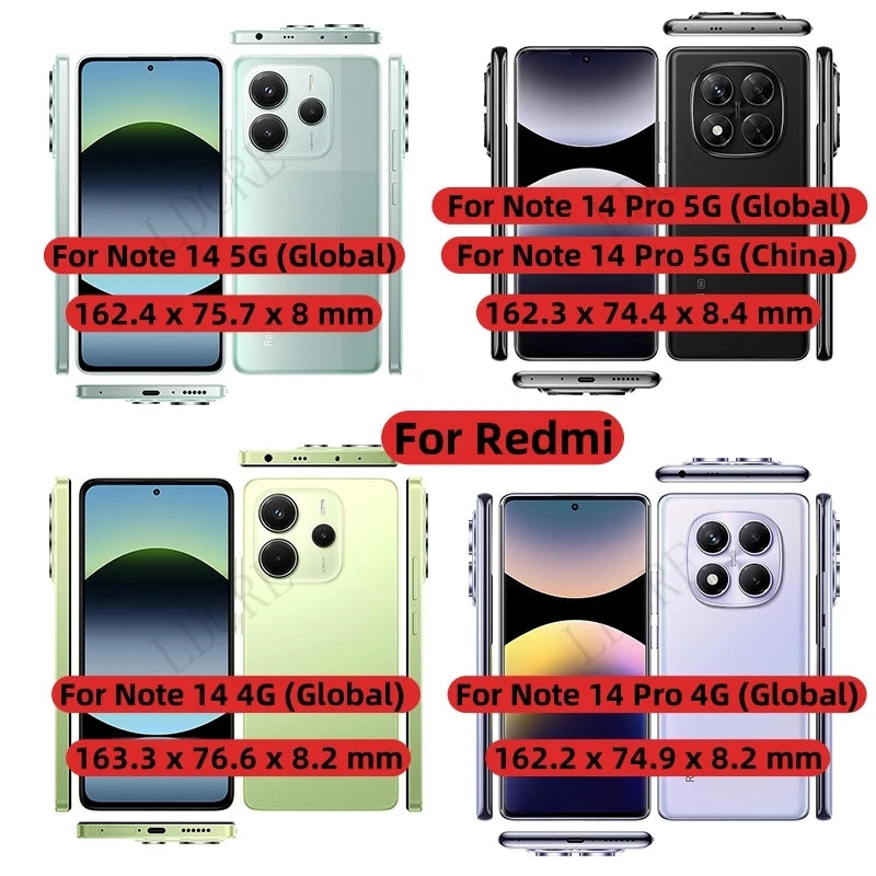 For Cover Redmi Note 14 Pro 5G Case Redmi Note 14 Pro 5G Capa Transparent Frosted Matte Clear Fundas Xiaomi Redmi Note 14 Pro 5G