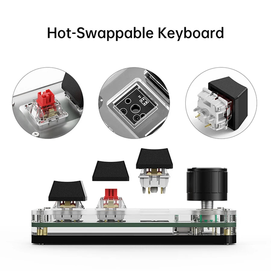 6 Keys 1 Knob Mini Macro Mechanical Keyboard USB RGB Gaming Custom Programming Knob Portable Custom Switch For Photoshop Laptop
