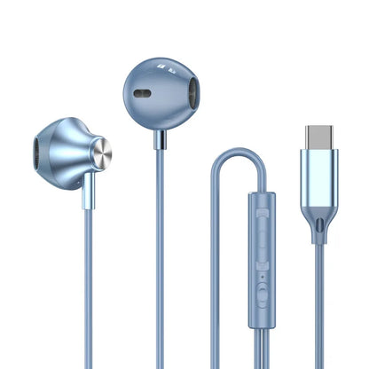 9D Stereo Type C & 3.5mm Gamers Headsets Wired Earphones In-ear Headphone HiFi Bass Earphone for Phone Earbud In Mic Handsfree