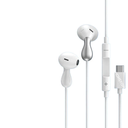 HOMEFISH USB-C Wired Earbuds In-Ear Headphones with Mic HiFi Stereo Sound Tangle-Free Braided Cable Type-c,3.5mm 2skus