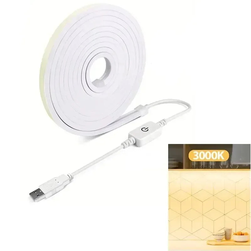 USB Neon Strip Light Smart Touch Sensor Swtich Dimmable Flexible Ribbon Waterproof Rope Tube Lamp Tape DIY Home Party Decoration